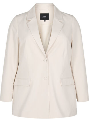 Zizzi Klassisk blazer med knappelukking, Rainy Day, Packshot image number 0