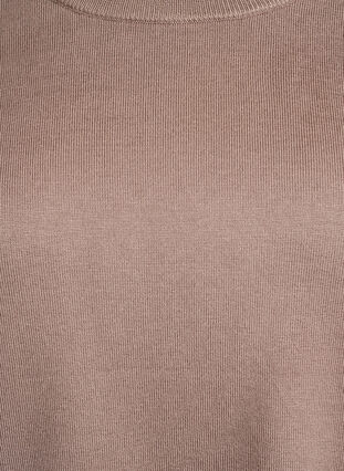 Zizzi Strikket bluse med korte ermer og små sløyfer, Beige, Packshot image number 2