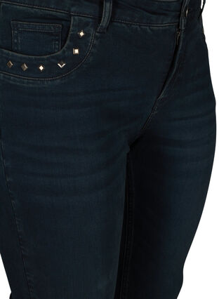 Slim fit Emily jeans med nagler, Dark blue, Packshot image number 2