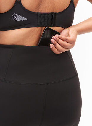 Zizzi CORE, SUPER TENSION TIGHTS - Treningstights med innvendig lomme, Svart, Model image number 3