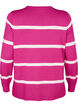 Strikket viskosebluse med striper, Rosa, Packshot image number 1