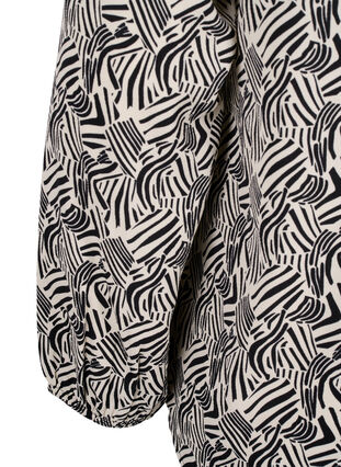 Zizzi Skjortebluse med v-hals og trykk, Birch Graphic, Packshot image number 4