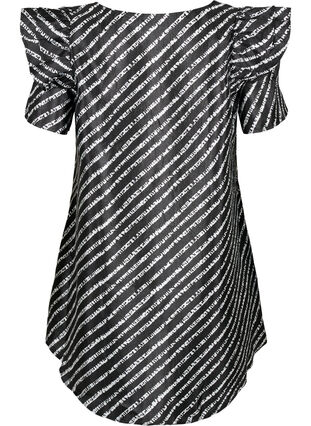 Stripete tunika med frynser, Black/White Stripes, Packshot image number 1