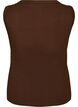 Ribbet topp med firkantet halslinje, Brun, Packshot image number 1