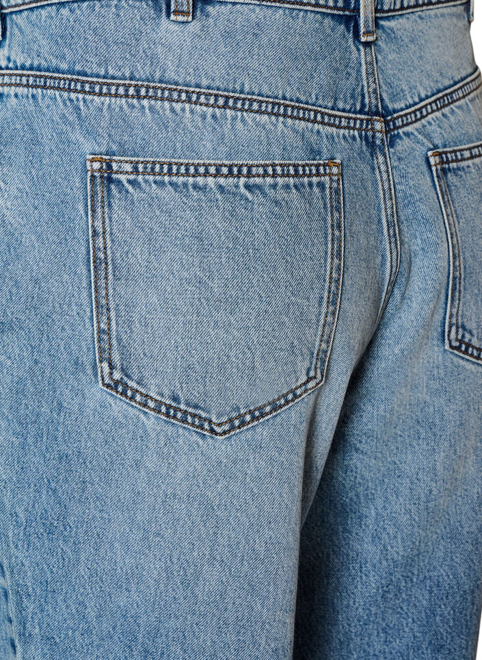 Kiana jeans med straight fit og h&oslash;y midje, Bl&aring;, Packshot image number 3