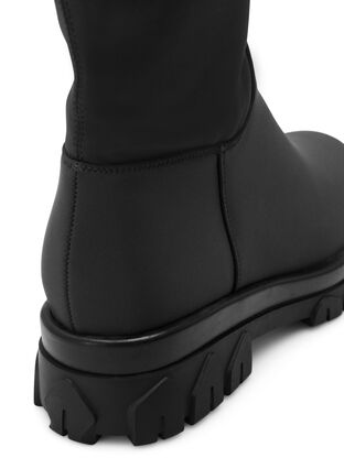 Lange boots med stretch og bred passform, Black, Packshot image number 3