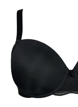 Zizzi Formstøpt BH med mesh, Black, Packshot image number 2