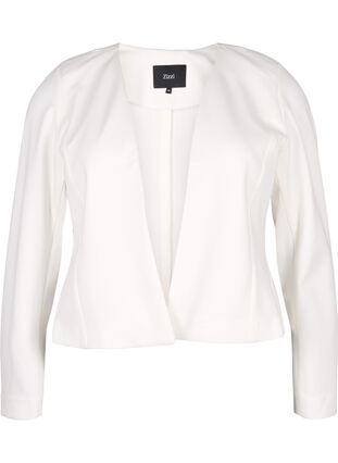 Zizzi Kort blazer uten lukking, Cloud Dancer, Packshot image number 0