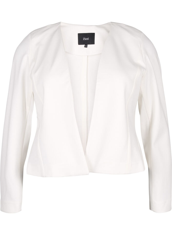 Kort blazer uten lukking, Cloud Dancer, Packshot image number 0