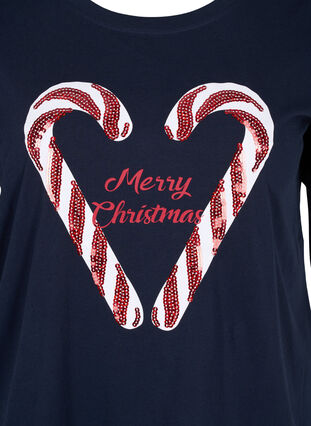 T-skjorte med julemotiv i bomull, Night Sky Stok, Packshot image number 2