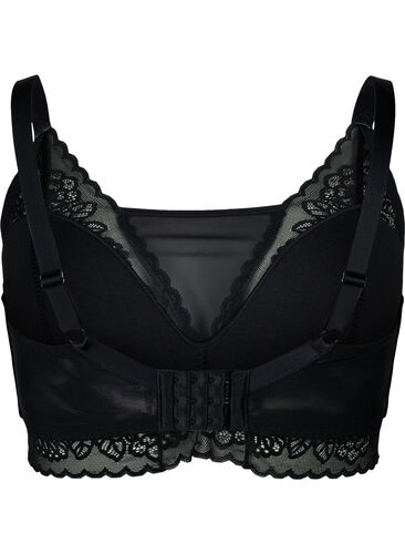 BH med blonder og myk vattering, Black, Packshot image number 1