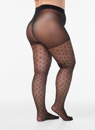 Tights i 25 denier med hjerter, Black