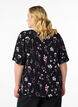 Blomstret bluse med korte ermer, Svart, Model image number 2