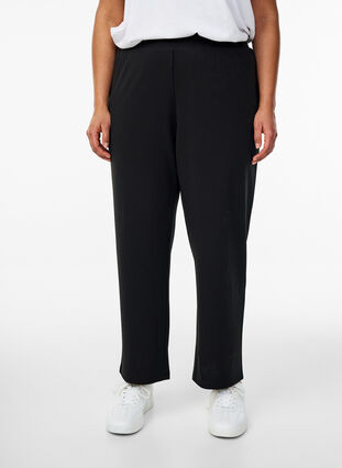 Zizzi FLASH - Bukser med straight fit, Svart, Model image number 2