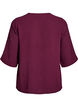 Skjortebluse med v-hals og 3/4 ermer, R&oslash;d, Packshot image number 1
