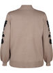 Strikket bluse med broderier, Desert Taupe Comb, Packshot image number 1
