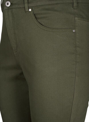 Zizzi Knebukser med høy midje og engelsk broderi, Dusty Olive, Packshot image number 2