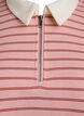 Stripete poloskjorte med glidelås, Rosa, Packshot image number 2