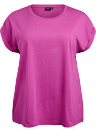 Kortermet T-skjorte i bomullsblanding, Lilla