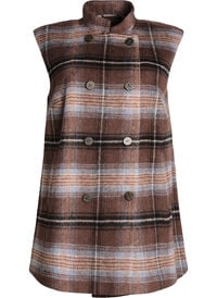 Lang rutete vest, Brun Lang rutete vest