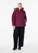 Kort boblejakke med hette, M&oslash;rk Bordeaux, Model image number 1