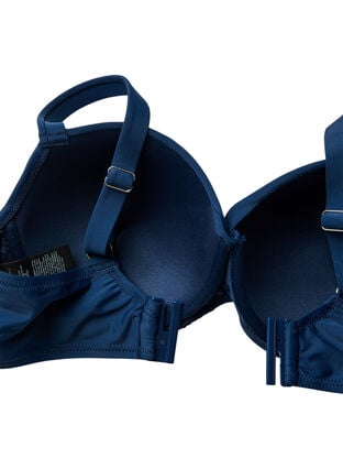 Zizzi Bikinitopp med bøyler og drapering, Naval Academy Solid, Packshot image number 3