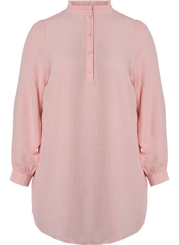 Langermet tunika med volangkrage, Strawberry Cream, Packshot image number 0