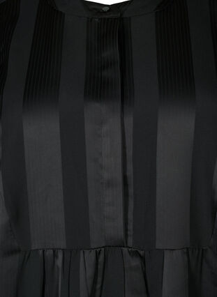 A-lineskåret kjole med striper og halvlange ermer, Black, Packshot image number 2