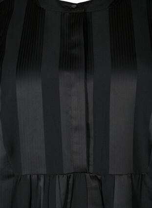Zizzi A-lineskåret kjole med striper og halvlange ermer, Black, Packshot image number 2