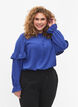 Bluse med volanger og knapper, Deep Ultramarine, Model image number 0