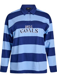 Stripete poloskjorte med brodert tekst, Della Rob. B. Stripe