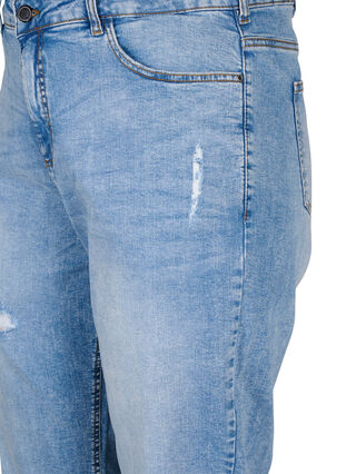 Cropped Vera jeans med destroy-detaljer	, Blue Denim, Packshot image number 2
