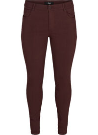 Slim fit bukser med lommer, Mørk Bordeaux Slim fit bukser med lommer