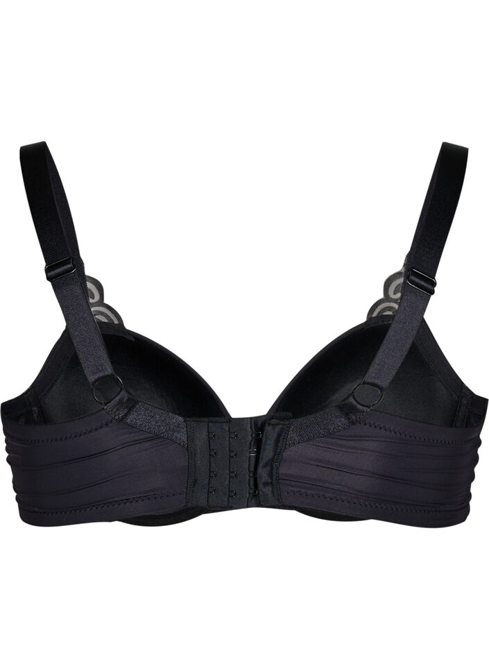 Formstøpt BH med fløyelsmønster, Svart, Packshot image number 1