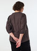 Rutete bluse med V-hals og 3/4-ermer, Brun, Model image number 2