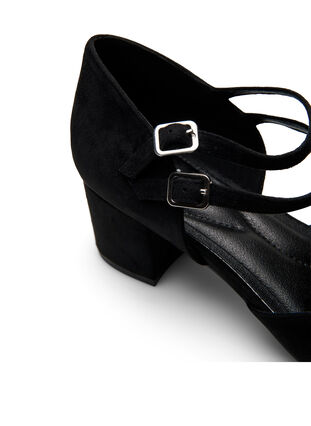 Zizzi Wide fit - Pumps med doble stropper, Black, Packshot image number 3
