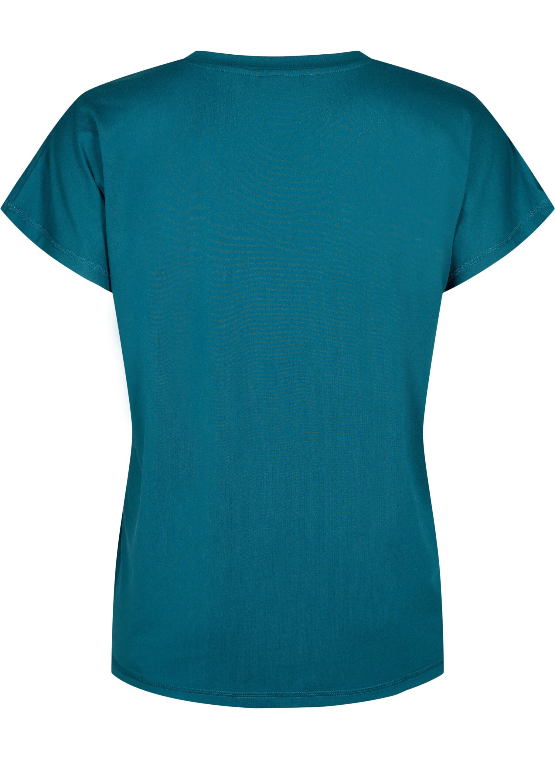 Zizzi L&oslash;stsittende trenings-t-skjorte med v-hals, Deep Teal, Packshot image number 1