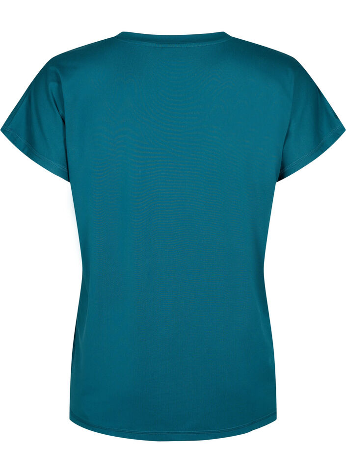 Løstsittende trenings-t-skjorte med v-hals, Deep Teal, Packshot image number 1