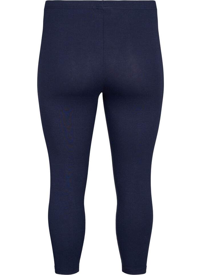 Basisleggings i viskose med 3/4-lengde, Bl&aring;, Packshot image number 1
