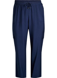 Cargobukser med høy midje, Navy Blazer