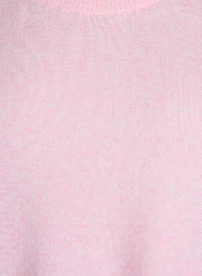 L&oslash;s strikket bluse med korte ermer, Rosa, Packshot image number 2