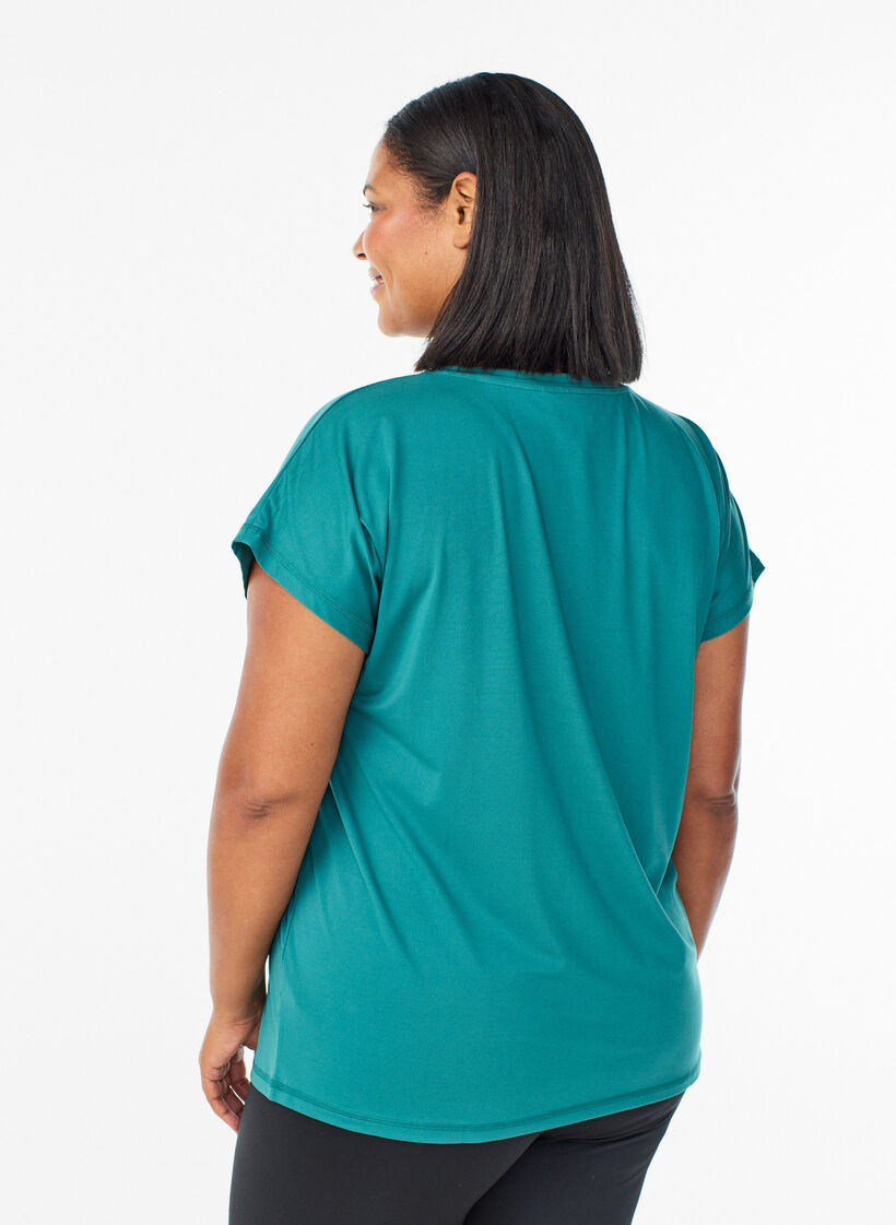 Ensfarget trenings-T-skjorte, Bl&aring;, Model image number 2