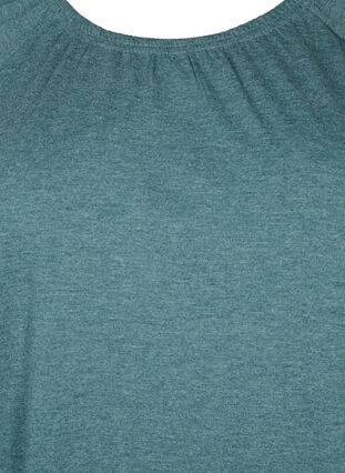Stripete bluse med 3/4 ermer, Scarab Mel., Packshot image number 2