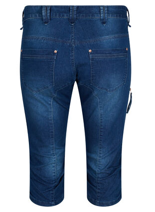 Zizzi Slim fit caprijeans med lommer, Blå, Packshot image number 1