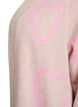 Lang cardigan med tone-i-tone hjerter, Beige, Packshot image number 2