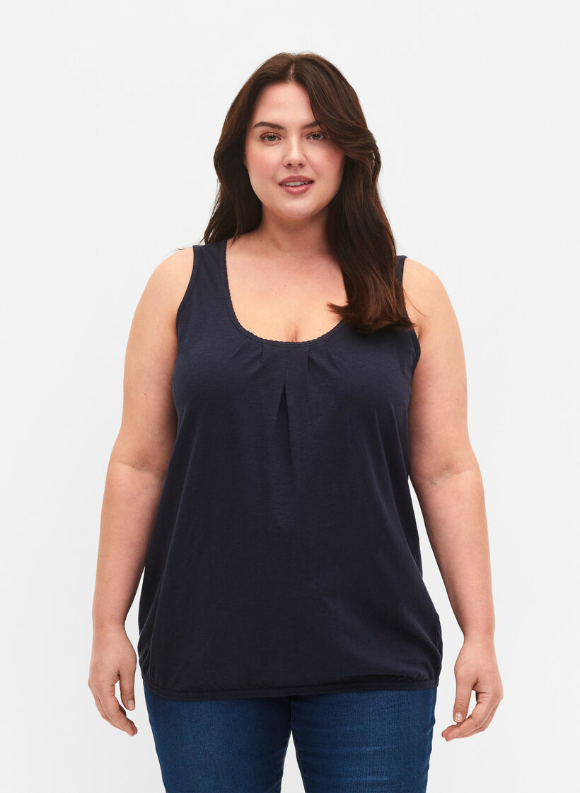 Bomullstopp med blondekant, Navy Blazer, Model image number 0