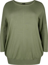 Strikket tunika i en viskoseblanding, Oil Green
