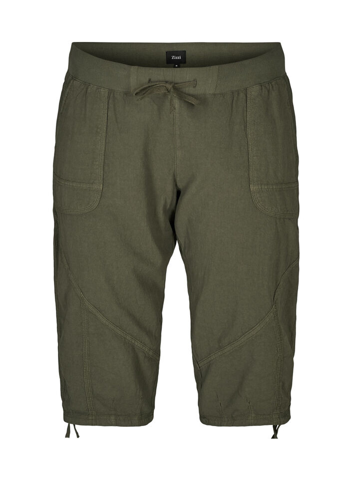 Capribukser i bomull, Gr&oslash;nn, Packshot image number 0