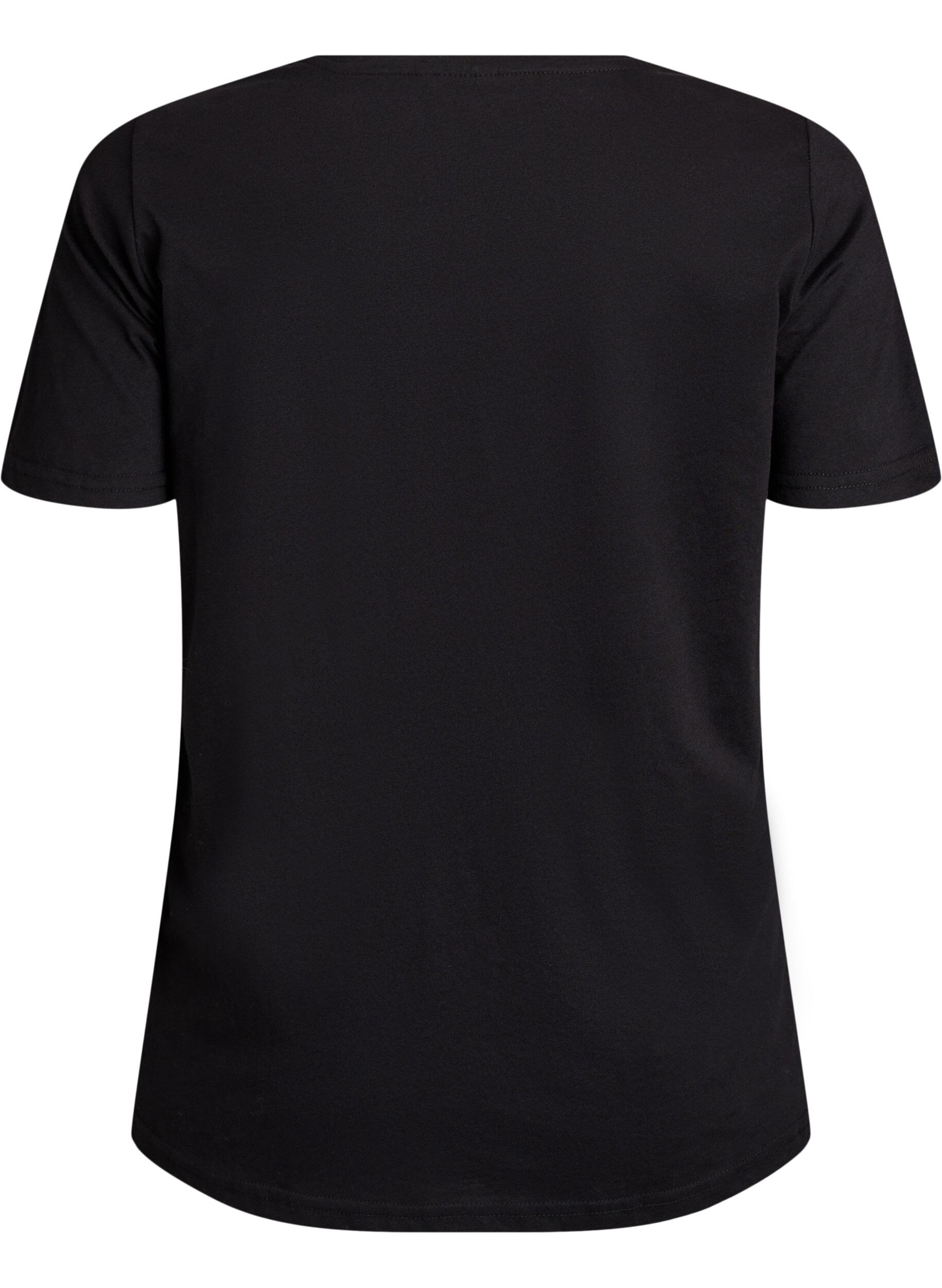 ZizziT-skjorte med trykk, Svart, Packshot image number 1