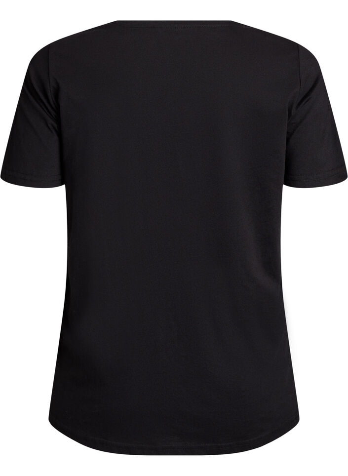 T-skjorte med trykk, Svart, Packshot image number 1